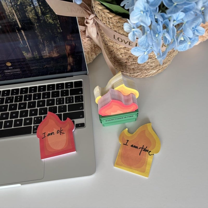 Infmetry Garbage Can Fire Sticky Notes Office Supplies Flame Notepads Desk Accessories Funny White Elephant Gifts for Coworker Boss Teacher Women Men Adult 300 Sheets - Image 2